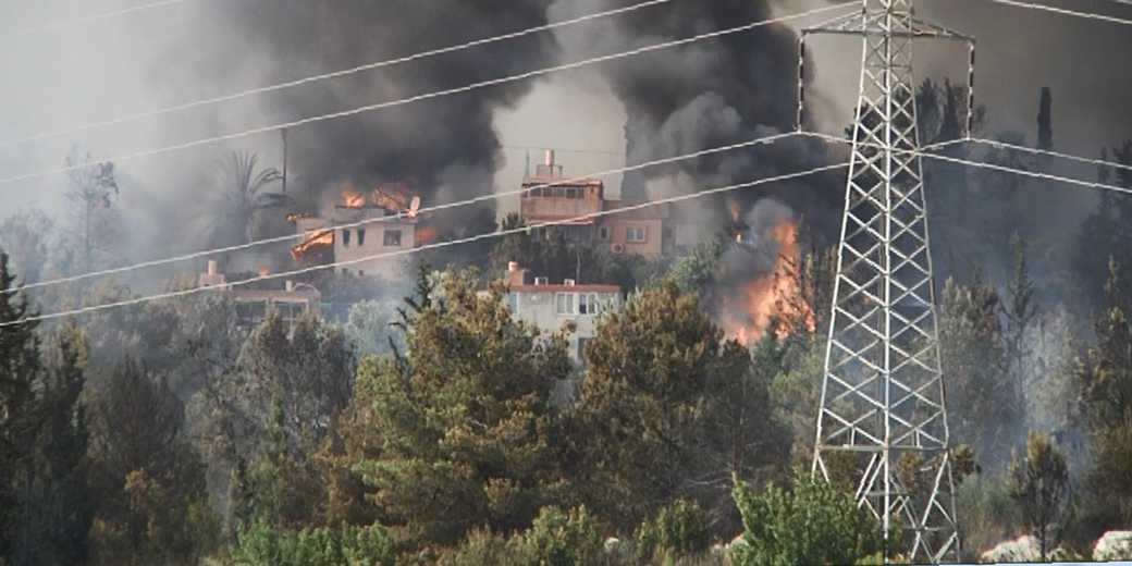 Сильнейший пожар рядом с Модиином: видео