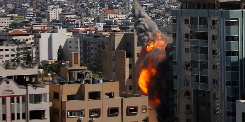Взрыв на рынке в Газе (видео). Есть убитый и раненые