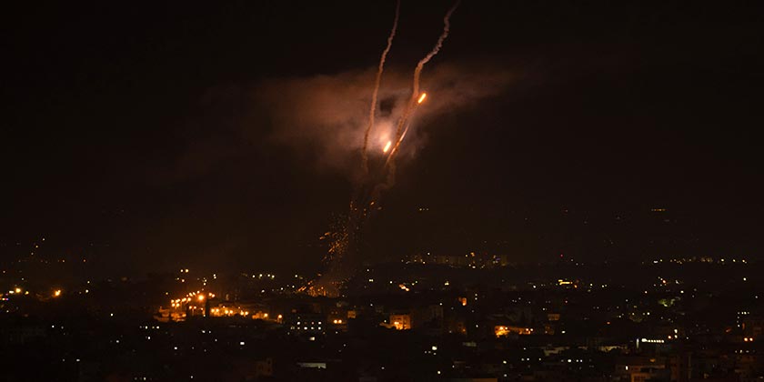 Массированный обстрел центра Израиля 2 декабря