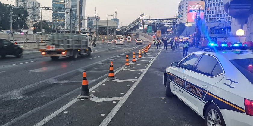Новый провал в Тель-Авиве: движение остановлено в районе развязки Хагана в Тель-Авиве