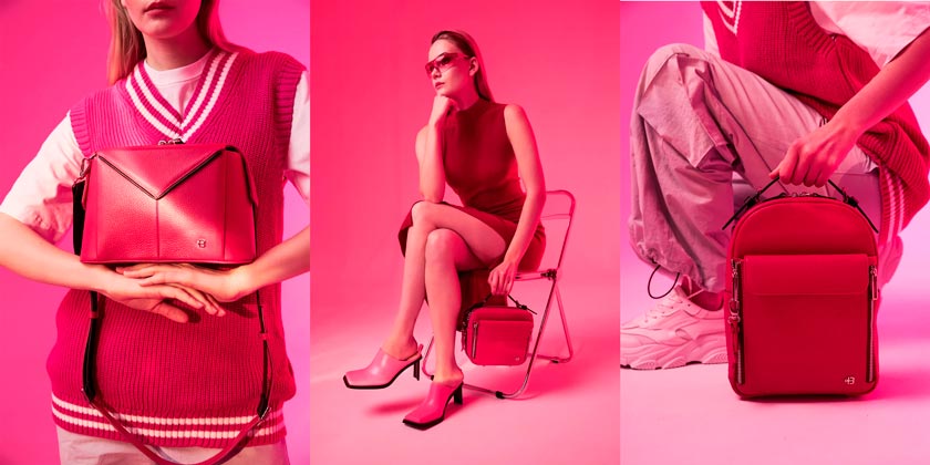 Кожаные сумки от бренда WERF в модном цвете Viva Magenta