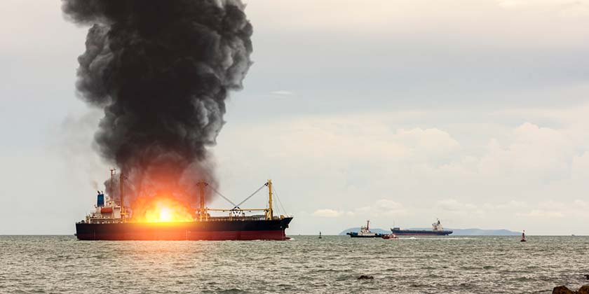 Возгорание электромобиля привело к пожару на корабле с 3 тысячами авто на борту (видео)