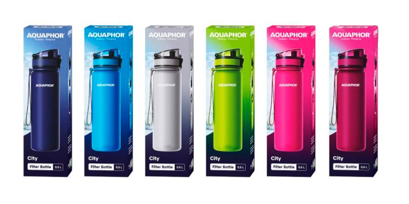 Многоразовые бутылки для воды «Аквафор» с фильтром