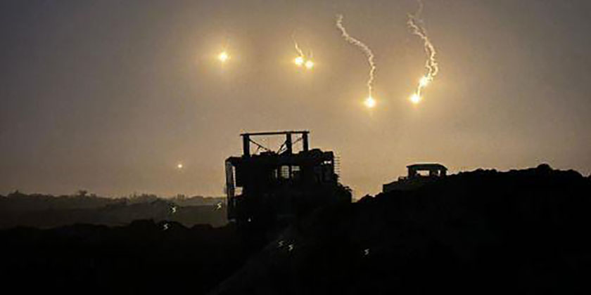 Ракетный обстрел из южной части сектора Газа по центру Израиля