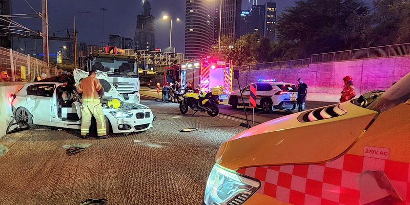 ДТП в Северном Тель-Авиве: погиб водитель легковой машины