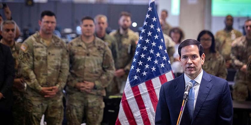 Марко Рубио прибыл на американскую базу в Кирьят-Гате