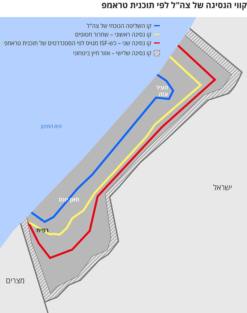 карта отвода войск ЦАХАЛа в секторе Газа